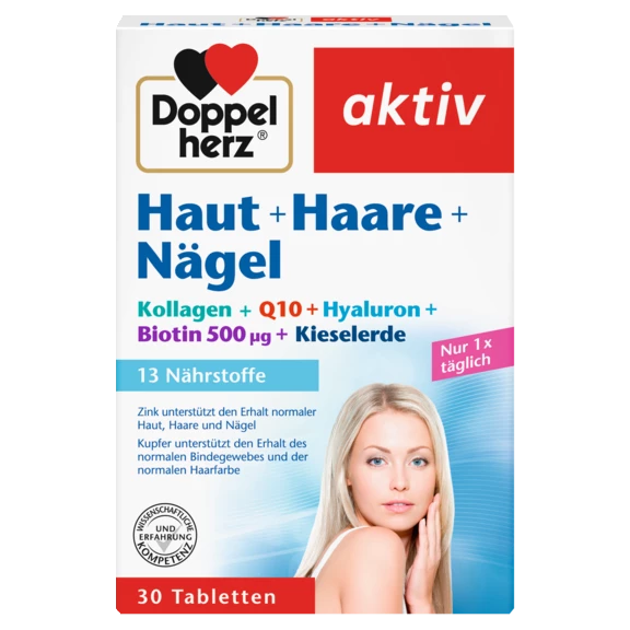 Abbildung der Produktverpackung Doppelherz aktiv Haut + Haare + Nägel Frontansicht